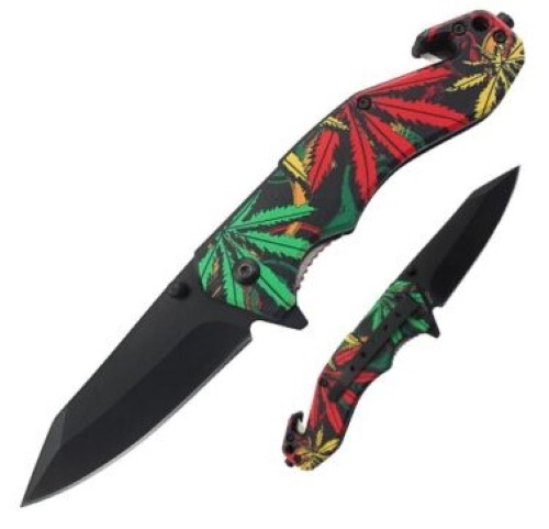 8″ UV Printed ABS Spring Assisted Folding KNIFE