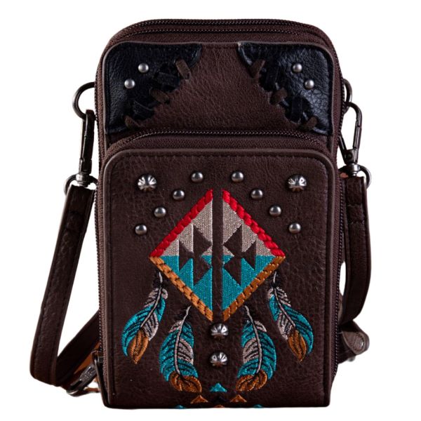 Montana West Embroidered Arrows Feathers Collection Phone WALLET