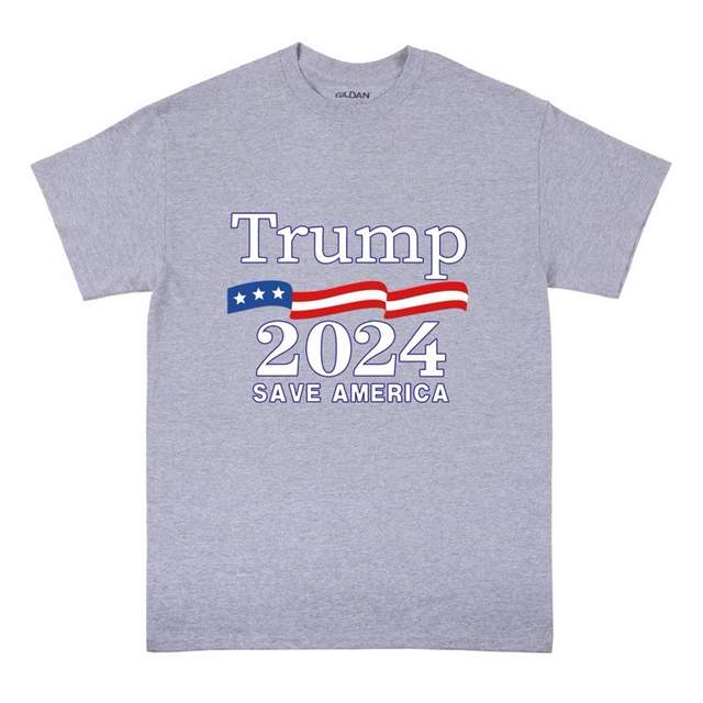 Wholesale Trump 2024 Save America Sports Gray color T-SHIRTs XXL