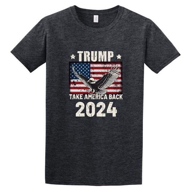 TRUMP 2024 Take America Back Dark Heather T-SHIRTs