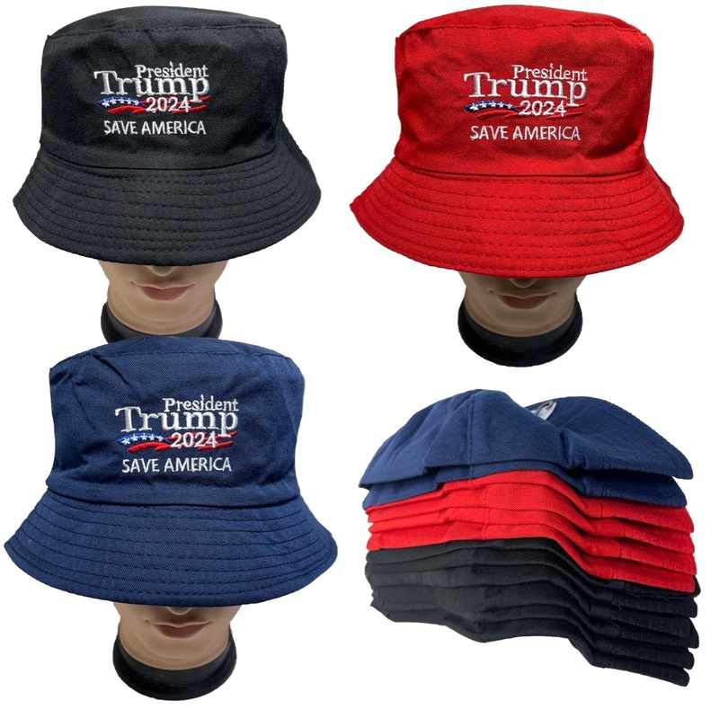 Wholesale Trump 2024 Save America Solid color Bucket HAT