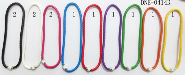Wholesale Assorted Color Braided Necklace with Rhinestone