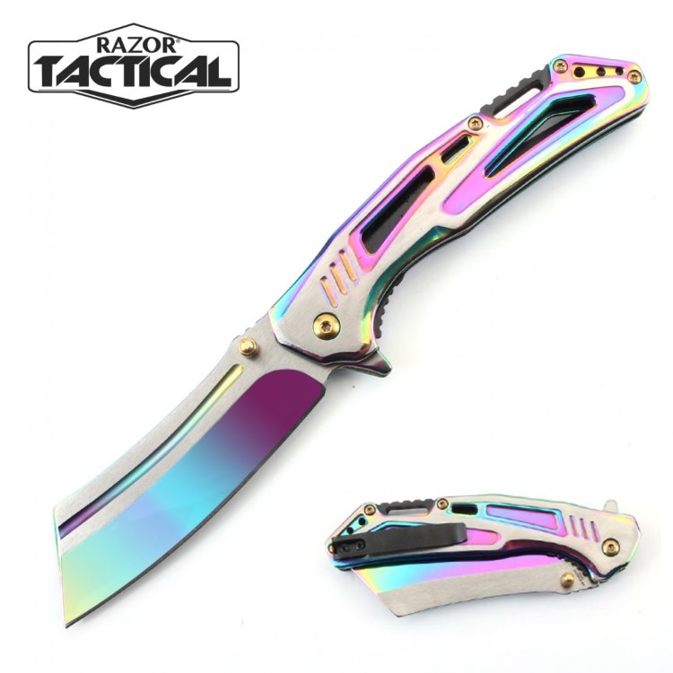 Spring Assist knife RAINBOW Ti Coated