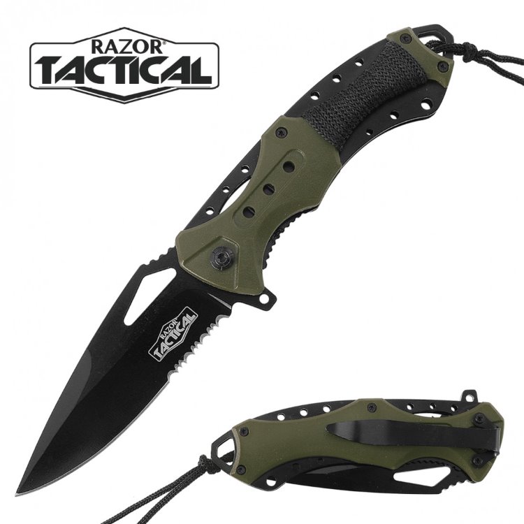 Wholesale Spring-Assisted Knife With ABS Rope-Wrapped Handle