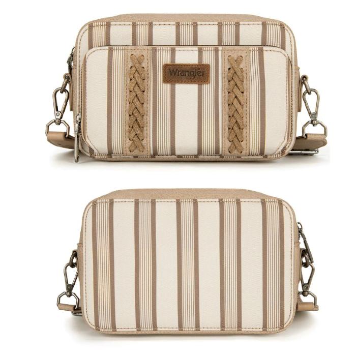 Wrangler Stripe Printed Crossbody Purse With WALLET Compartment