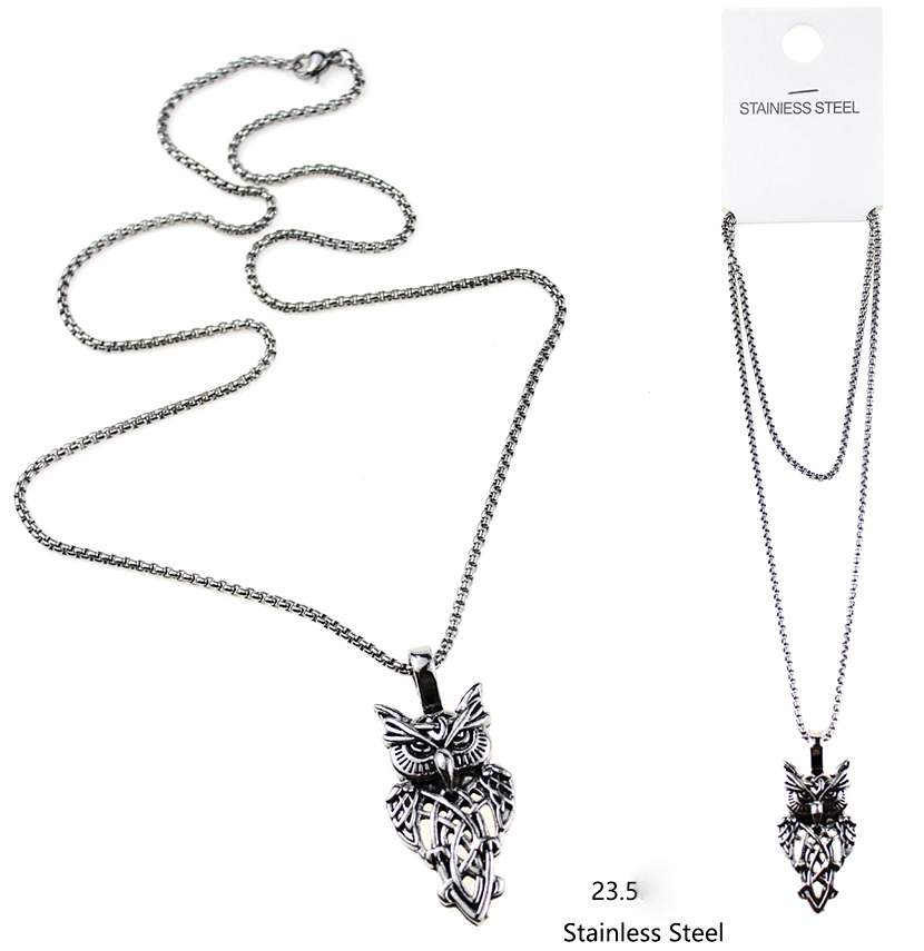 Wholesale STainless STeel Owl Necklace