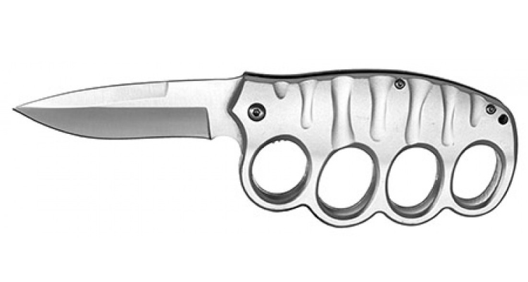 4.5'' Spring-Assist Finger Guard Knife -Sliver