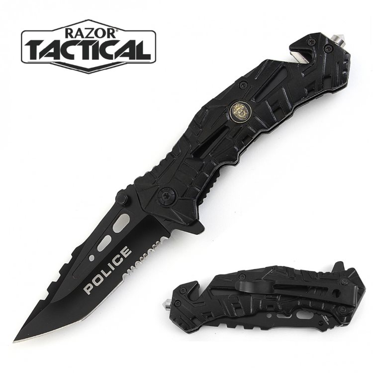 Police Folding Knife w/ Aluminum Handle