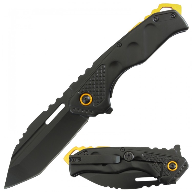 Assisted Knife Black Titanium Handle, 4.75'' closed