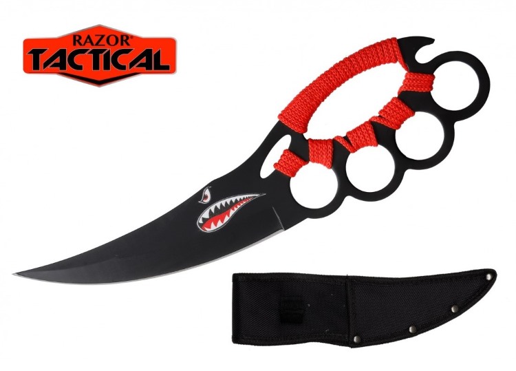 Hunting Knife 12'' Overall, Finger Guards with Sheath