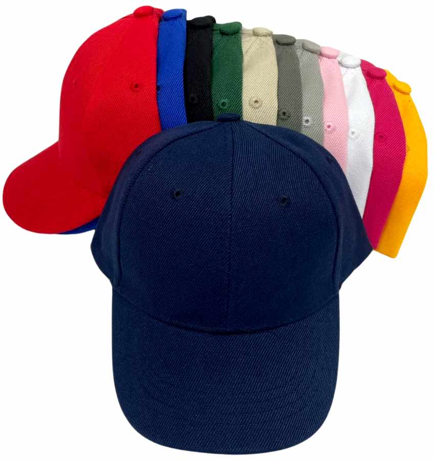 Wholesale Solid Color Plain BASEBALL Cap/Hat Kids Size