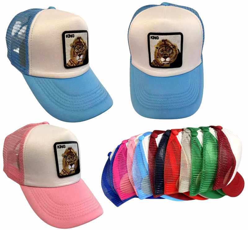 Wholesale Mesh Snapback Trucker HAT Embroidered ''KING'' Lion