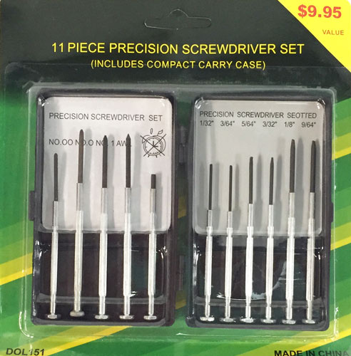 Wholesale 11 Piece Precision SCREW Driver Set with Carrying Case