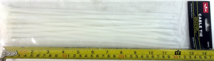 Wholesale 30PCs 12'' white cable tie