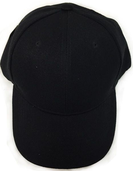 Wholesale Solid Color Plain Adjustable BASEBALL Hat Black