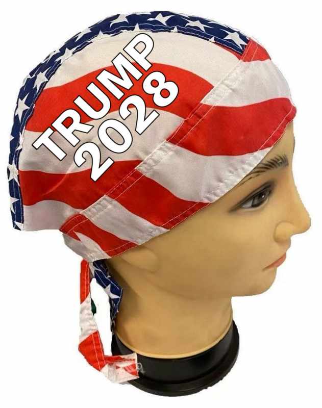 Wholesale Trump2028 American Flag Color SKULL Cap