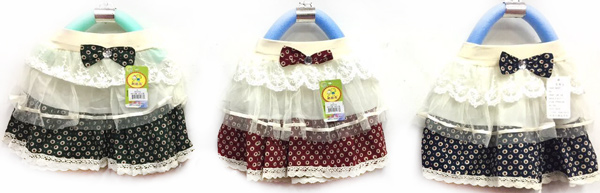 Wholesale Floral Print Little Girl's SKIRT with Lace and Bowtie