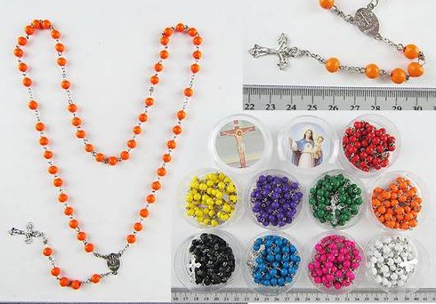 Wholesale Scented wood Cross Rosary NECKLACE