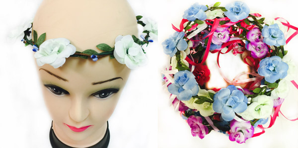 Wholesale Flower Halo with Ribbons