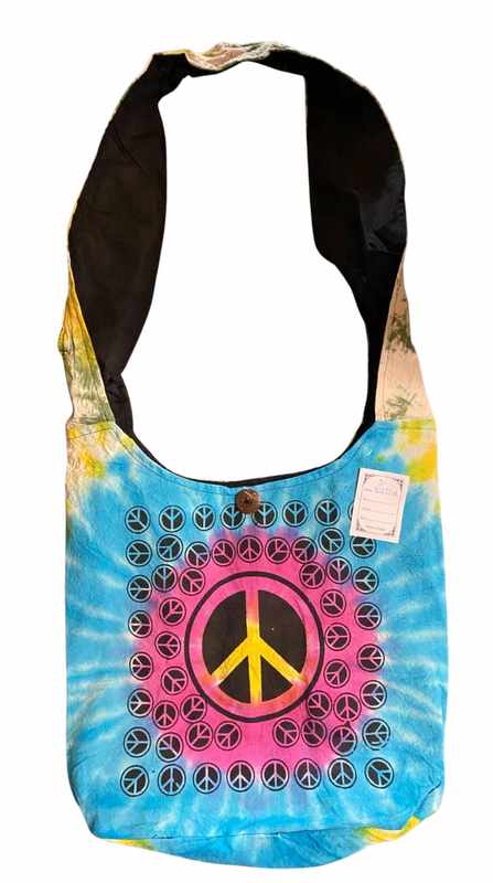 Wholesale Peace SIGN Tie Dye Hobo Bag