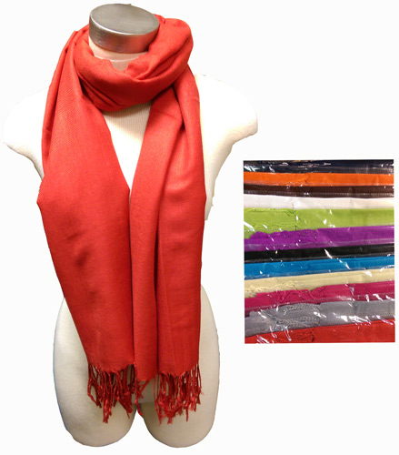 Wholesale Solid Color Fashion PASHMINA with fringe