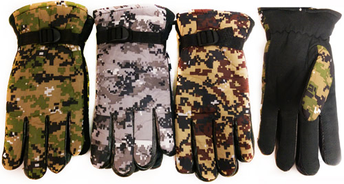 Wholesale Winter Camo GLOVE with Inside Lining and Anti-Slip Grip
