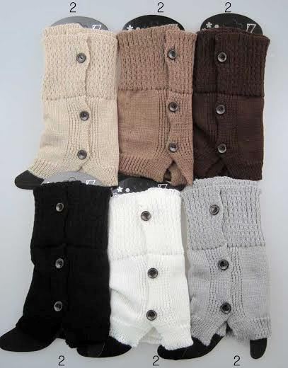 Wholesale Buttons Design Leg Warmer BOOT Toppers Assorted