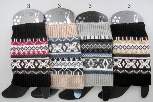 Wholesale Multi-color Patterned Knitted BOOT Topper Leg Warmers