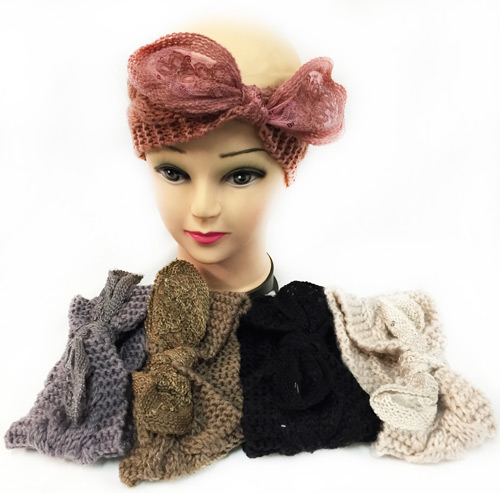 Wholesale Knitted HEADBANDs with bendable Bow Assorted