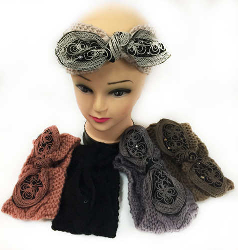 Wholesale Knitted HEADBANDs with Bendable Bow Alternate Color