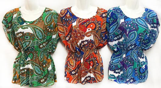 Wholesale Paisley Printed Top Assorted