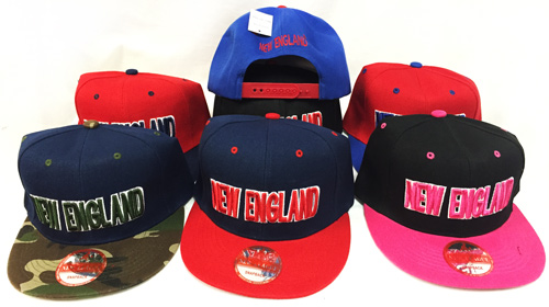 Wholesale New England Snap Back Flat Bill Assorted Colors