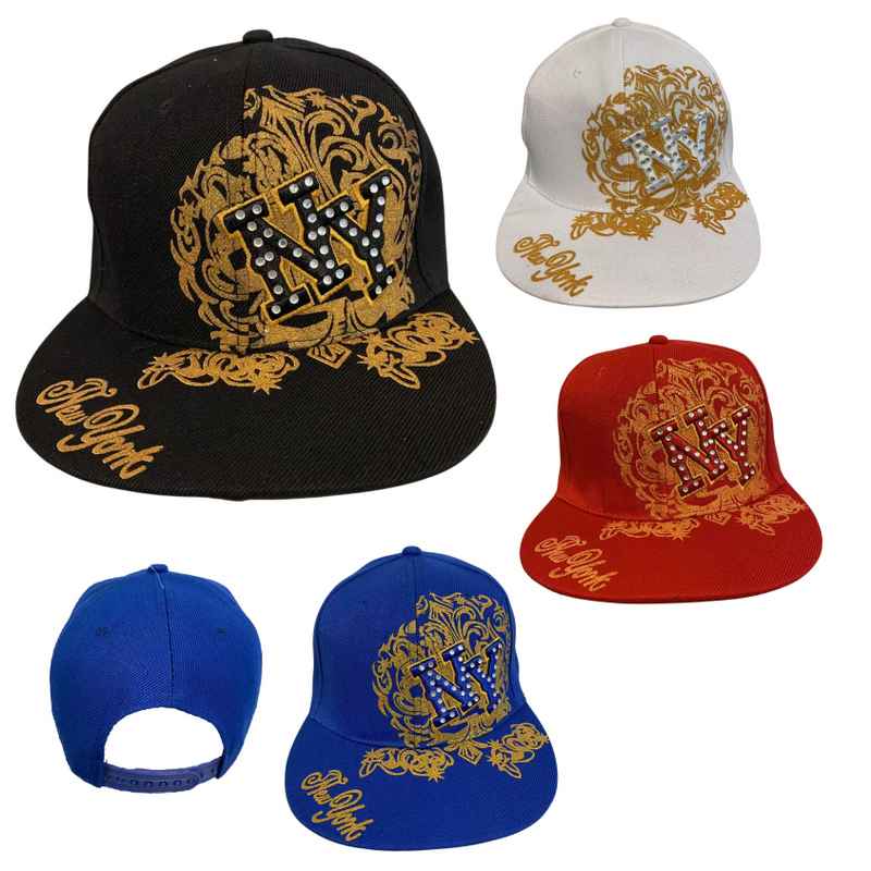 Wholesale Snap Back Flat Bill Baseball Cap/HAT NY with Blingbling