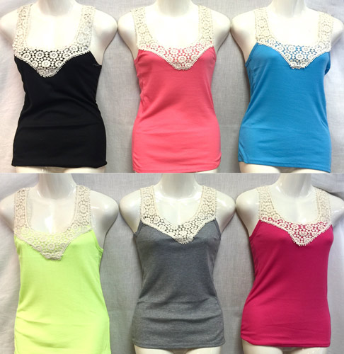 Wholesale Crochet Top Solid Color Junior Size Assorted