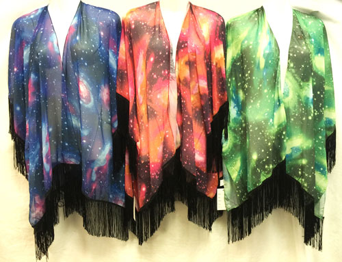 Wholesale Space Star Effect Beach Cover Up with Fringes