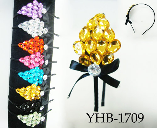 Wholesale Large Rhinestone with BOW Headband Assorted