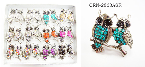 Wholesale Double Owls on a Branch Assorted Colors
