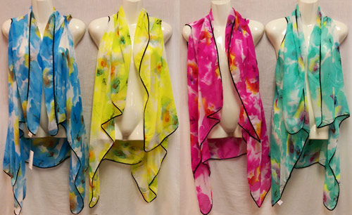 Wholesale Floral Print Colorful Beach Cover Up Assorted Colors