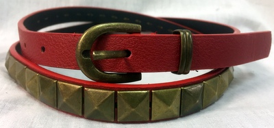 Wholesale One Row Red color studs BELT