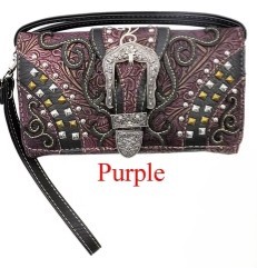 Wholesale Western BUCKLE Wallet Purse Purple