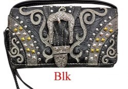 Wholesale Western BUCKLE Wallet Purse Black