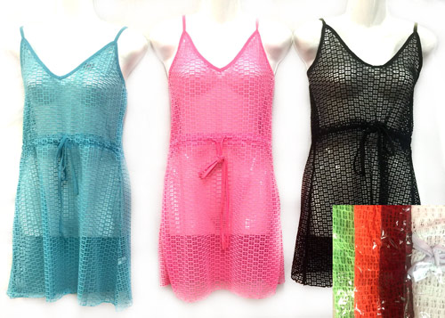 Wholesale See Through Net Style Cover Up Assorted Colors