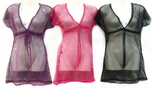 Wholesale See Through Lace Cover Up Shirt Assorted