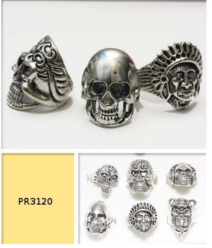 Wholesale Cast Iron Skull Assorted RINGs