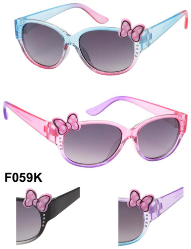 Wholesale Kids SUNGLASSES Translucent RHINESTONE Frame with Bow