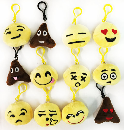 Wholesale Fluffy Emoji Key Chain Assorted Styles