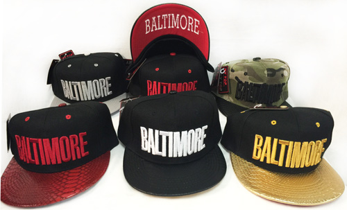 Wholesale Snap Back Flat Bill Baltimore Block Letter Assorted