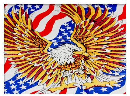 Flying Eagle with Large Wings on American Flag BANDANA
