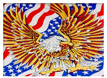 Flying Eagle with Large Wings on American FLAG Bandana