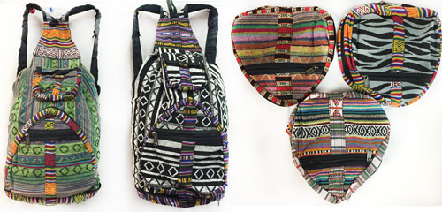 Wholesale Nepal Cotton Hand Made BACKPACK Heart Shaped